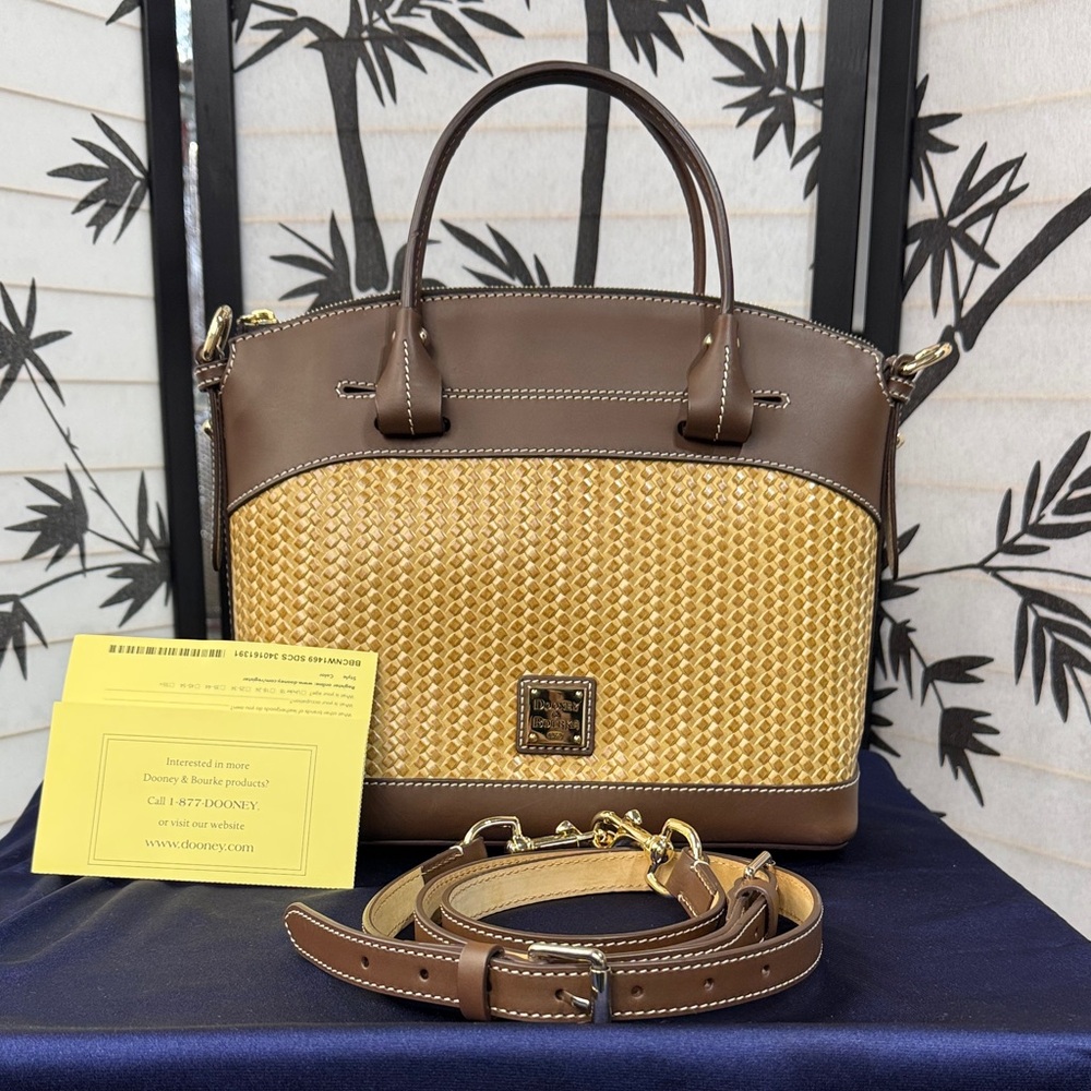 Dooney & Bourke Woven Embossed Leather Satchel/Crossbody Bag